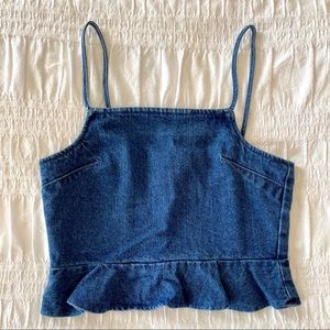 Fitted Denim Cropped Top